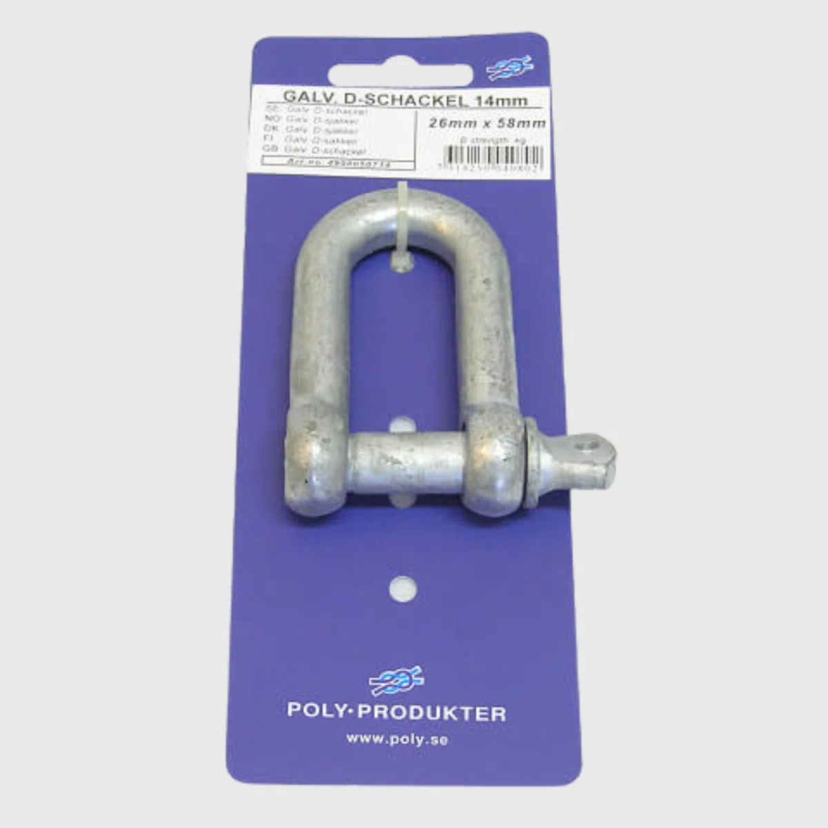 Schackel M rak galvad 14mm Schackel M rak galvad 14mm