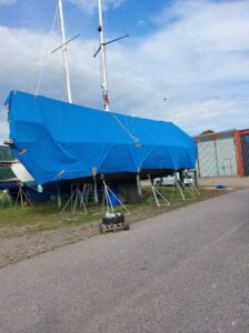 Toptex blue cover boat tarp customer picture 5