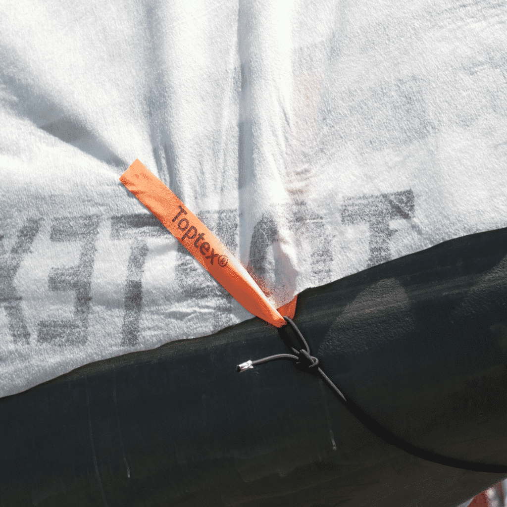 Toptex boat cover grå närbild Toptex boat cover grå närbild