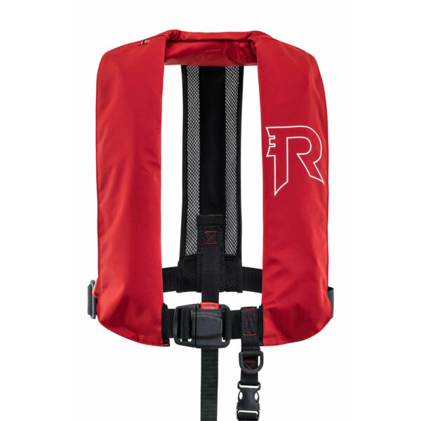 Life jacket inflatable red, front-facing