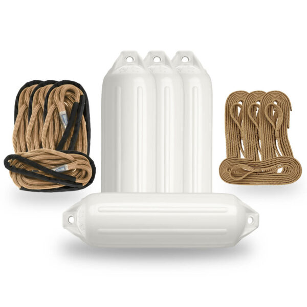 Docking bundle beige lines and white fenders