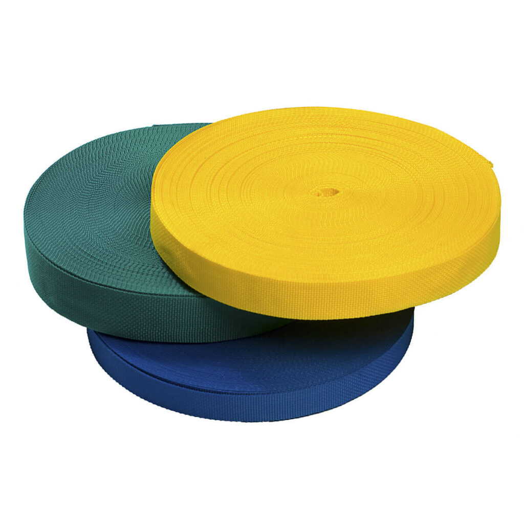 polypropylenbandband ALBATROSS blått, grönt och gult